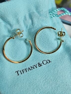 Tiffany & Co. 18K Gold T Hoop Earring